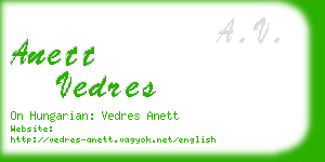 anett vedres business card